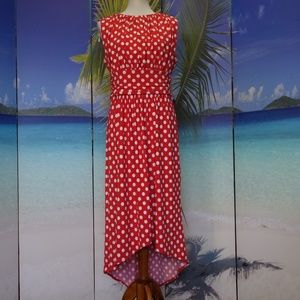 Vintage 90s High Low Red Polka Dot Dress
